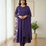 Purple Colour Anarkali Suit Set