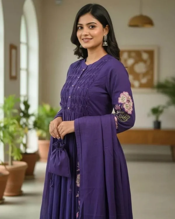 Purple Colour Anarkali Suit Set