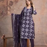 Purple Cotton Party Wear Suit Set