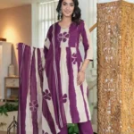 Purple South Cotton Suit Set