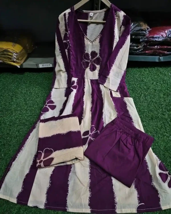 Purple South Cotton Suit Set