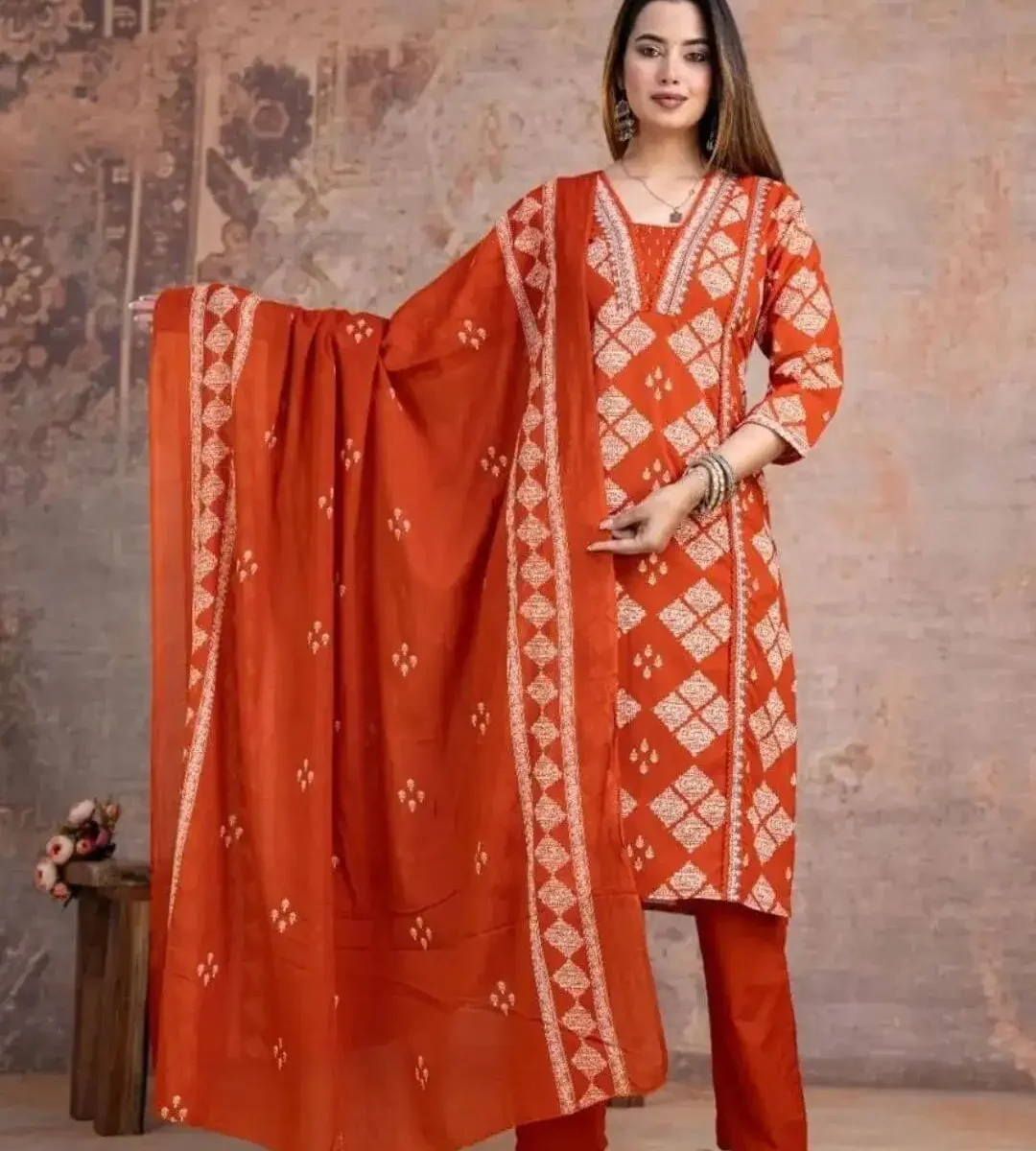 Sanganeri Print Cotton Suit Set