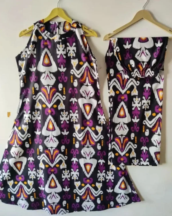 Sleeveless Multi Color Kurti Pant Set
