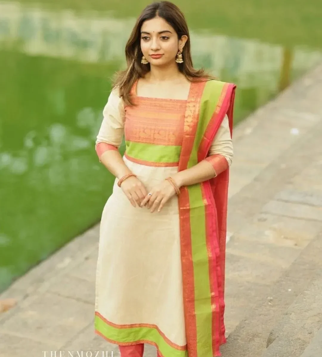 South Cotton Kurti Pant With Dupatta
