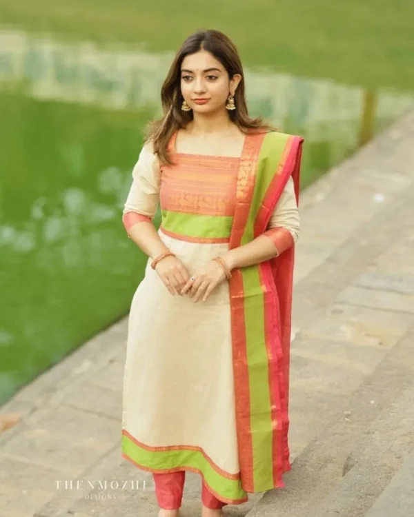 South Cotton Kurti Pant With Dupatta
