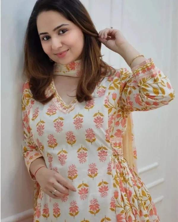 White Digital Print Suit Set