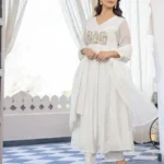 White Floral Cotton Suit Set with Dupatta