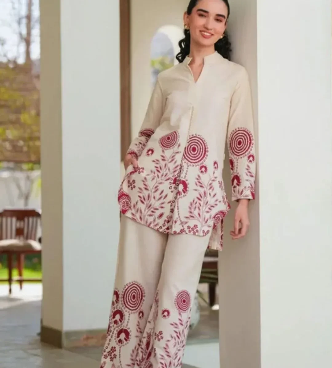 White Professional Office Wear Kurti Set