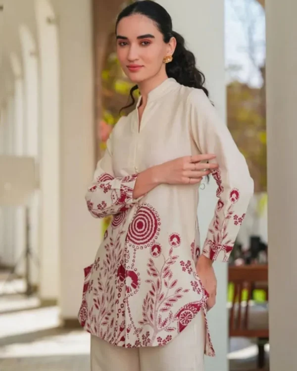 White Professional Office Wear Kurti Set