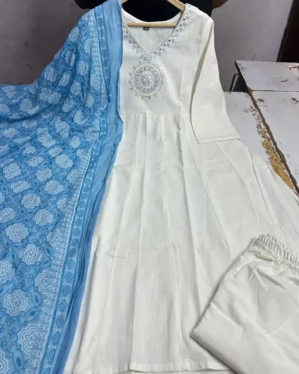 White Suit With Dupatta Set