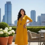 Yellow Floral Kurti With Pant