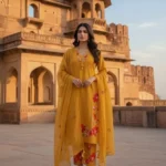 Yellow Floral Print Suit Set