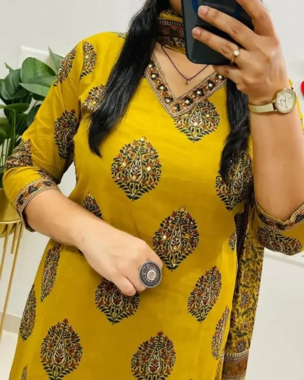Yellow South Cotton Suit Set