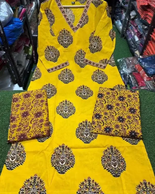 Yellow South Cotton Suit Set